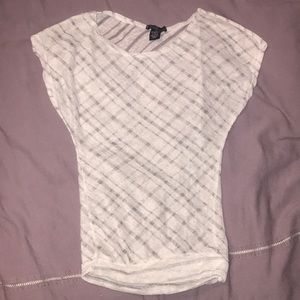 White and silver tee